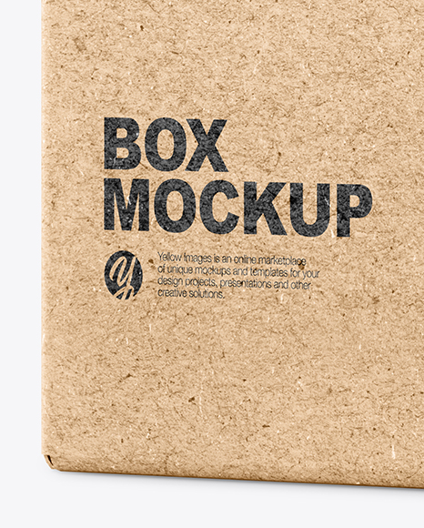 Kraft Paper Box Mockup In Box Mockups On Yellow Images Object Mockups