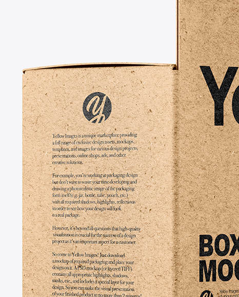 Kraft Paper Box Mockup PSD #2