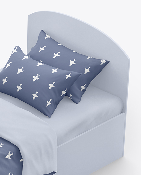 Bed with Cotton Linens Mockup PSD #1