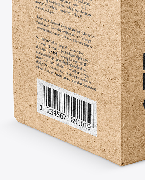 Kraft Paper Box Mockup PSD #1