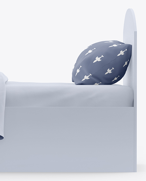 Bed with Cotton Linens Mockup PSD #1