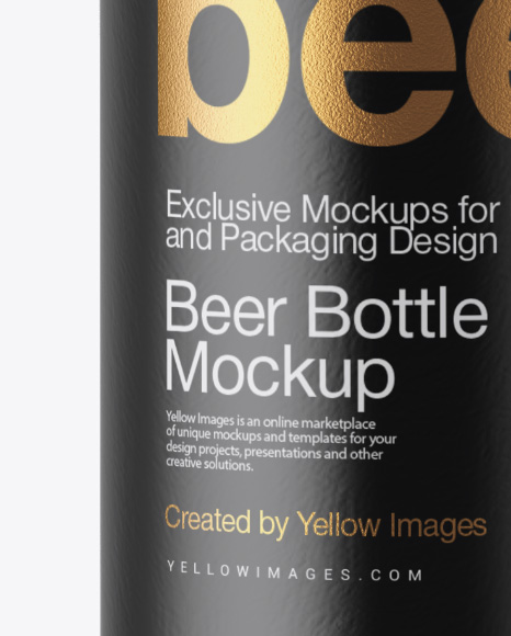Amber Beer Bottle Mockup PSD #1