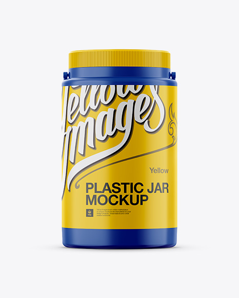 Plastic Jar With Handle Mockup - Eye-Level Shot