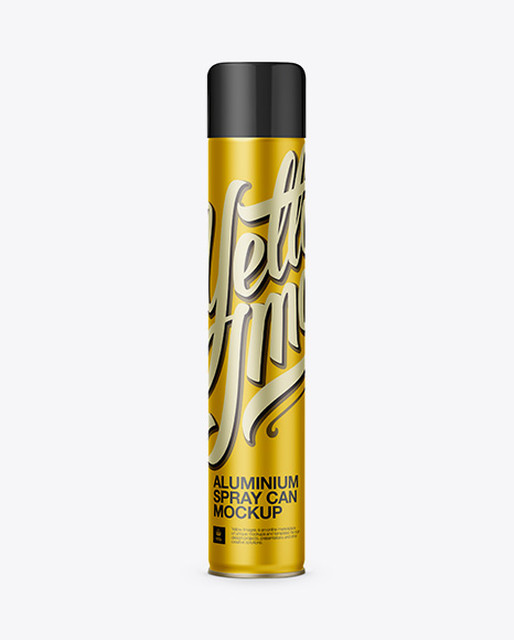 Aluminum Spray With Plastic Cap Mockup on Yellow Images Object Mockups