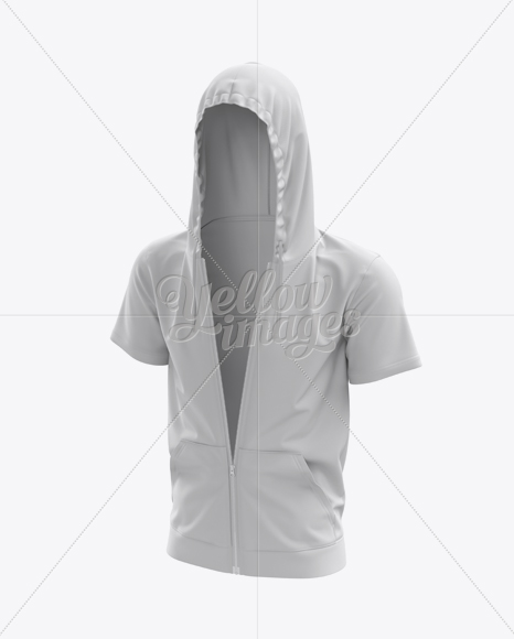 Download Short Sleeve Zip Hoodie Mockup Back Halfside View In Apparel Mockups On Yellow Images Object Mockups