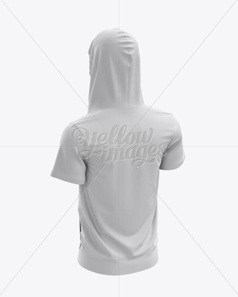 Download Short Sleeve Zip Hoodie Mockup Halfside Back View In Apparel Mockups On Yellow Images Object Mockups PSD Mockup Templates