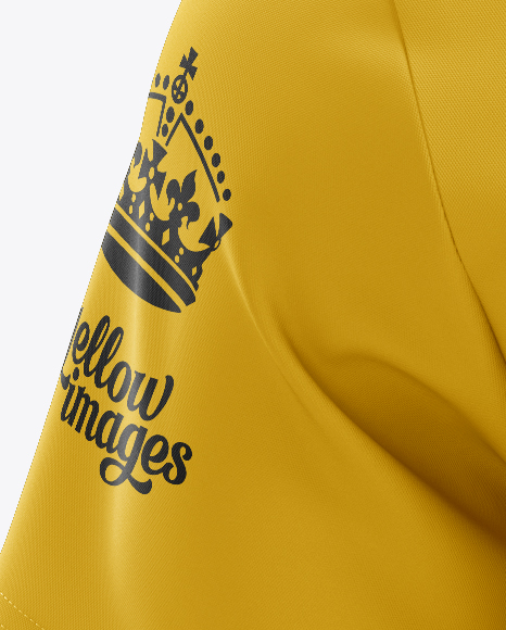 Short Sleeve Zip Hoodie Mockup Back View In Apparel Mockups On Yellow Images Object Mockups