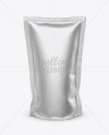 Download Matte Metallic Stand Up Pouch Mockup - Front View in Pouch Mockups on Yellow Images Object Mockups