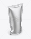 Matte Metallic Stand Up Pouch Mockup - Halfside View - download high