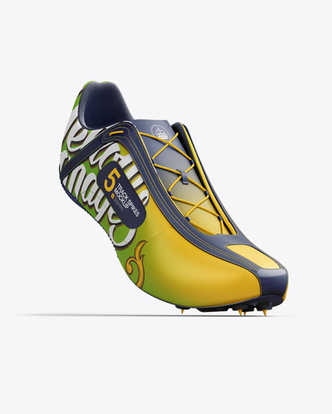 Track Spikes Mockup Halfside View In Apparel Mockups On Yellow Images Object Mockups