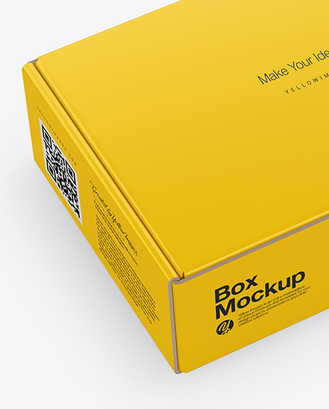 Download Glossy Paper Box Mockup In Box Mockups On Yellow Images Object Mockups