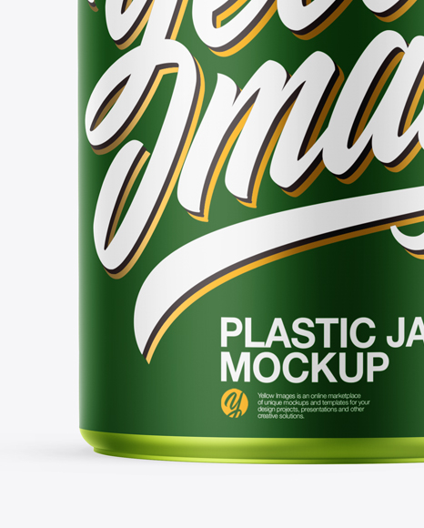 Metallized Plastic Jar Mockup PSD #1