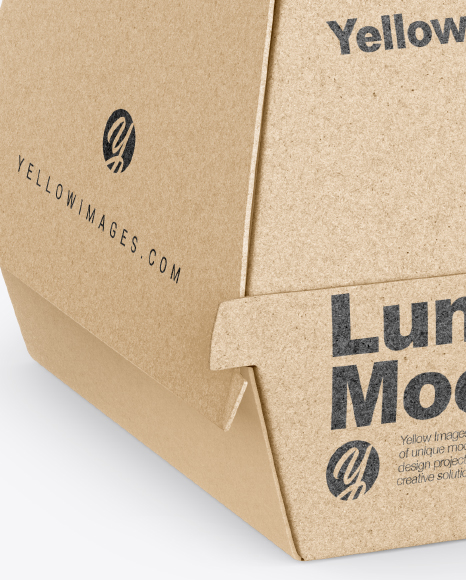 Download Kraft Lunch Box Mockup In Box Mockups On Yellow Images Object Mockups PSD Mockup Templates