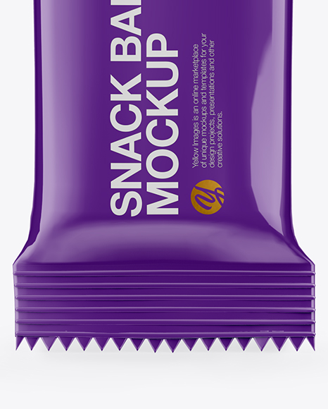 Glossy Snack Bar Sachet Mockup - Front View