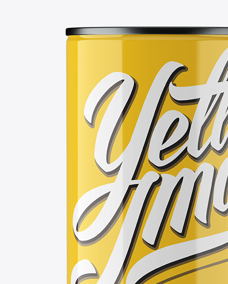 Download 1L Glossy Aluminium Can Mockup in Free Mockups on Yellow Images Object Mockups