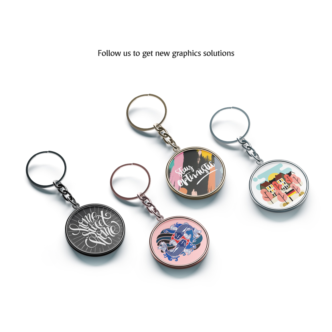 Download Round Keychain Mockup in Stationery Mockups on Yellow ...