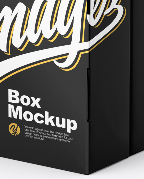 Glossy Paper Box Mockup PSD #1