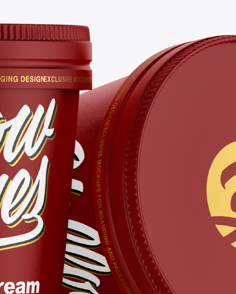 Two Matte Ice Cream Cups Mockup PSD #1