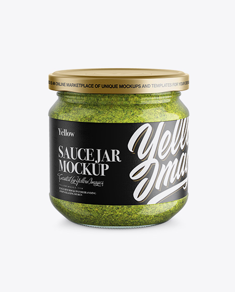 Clear Glass Jar w  Sauce Mockup PSD #2