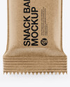 Kraft Snack Bar Sachet Mockup - Front View in Flow-Pack Mockups on