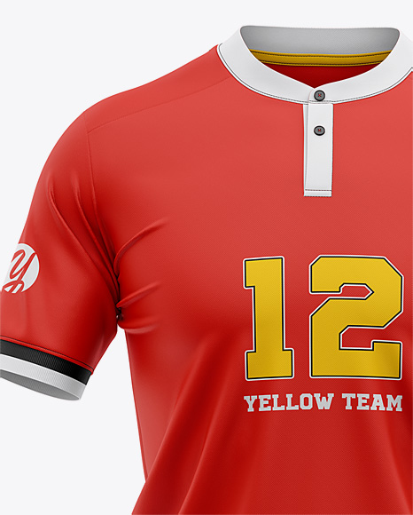 Download Men S Henley Collar Soccer Jersey Mockup Front View Football Jersey Soccer T Shirt In Apparel Mockups On Yellow Images Object Mockups