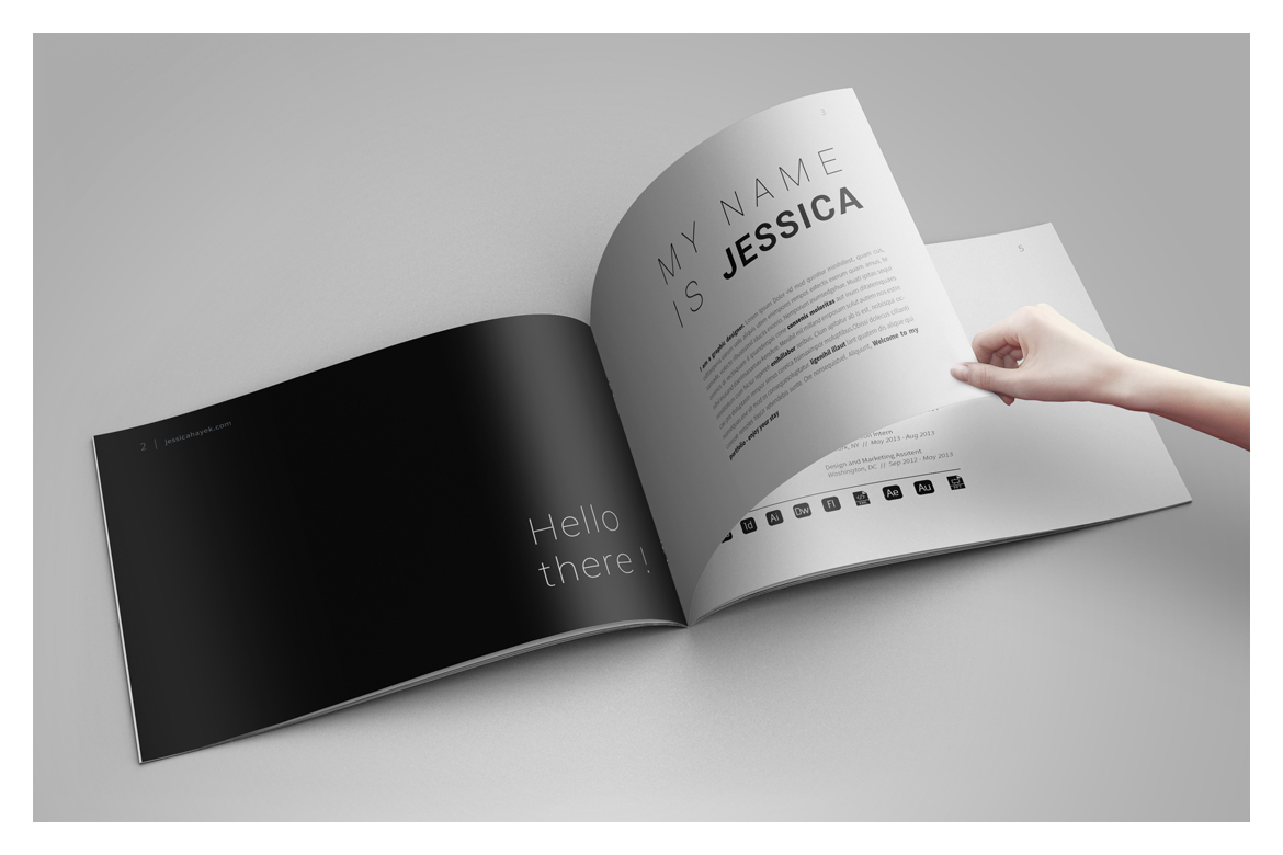 Graphic Design Portfolio Template In Brochure Templates On Yellow A0B