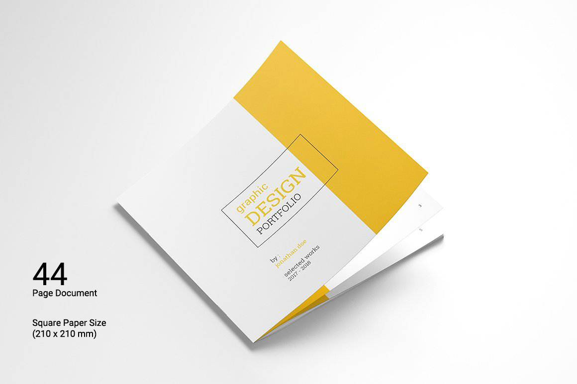 Graphic Design Portfolio Template In Brochure Templates On Yellow Images Creative Store