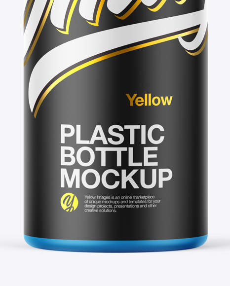 Matte Plastic Bottle Mockup on Yellow Images Object Mockups