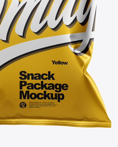 Matte Metallic Snack Package Mockup PSD #1
