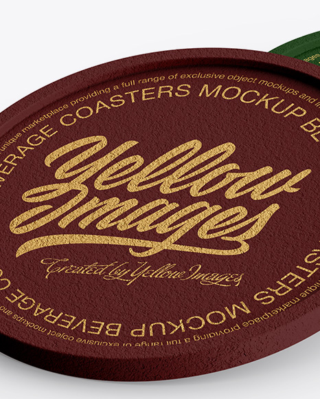 Four Cork Beverage Coasters Mockup