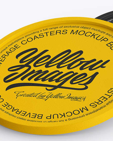 Four Textured Beverage Coasters Mockup