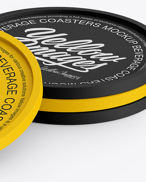 Four Textured Beverage Coasters Mockup