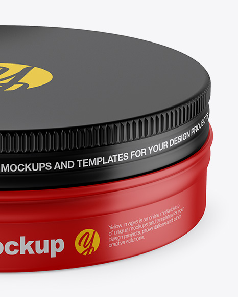 Matte Round Tin Box Mockup PSD #1