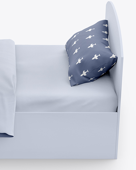 Bed with Cotton Linens Mockup PSD #1