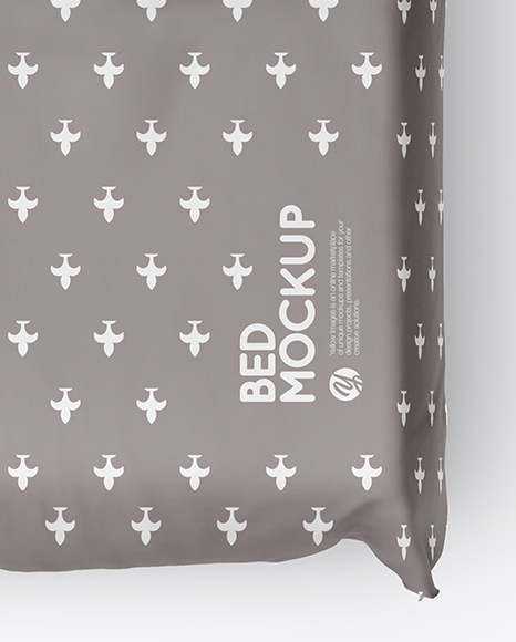 Bed with Silk Linens Mockup PSD #6