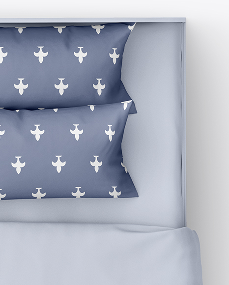Bed with Cotton Linens Mockup PSD #1