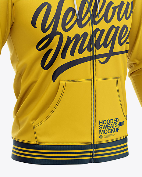 828+ Melange Mens Full-Zip Hoodie Mockup Front View Yellowimages Mockups