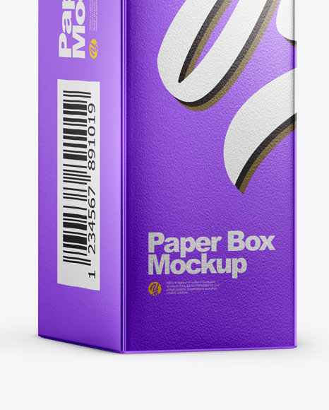 Metallized Paper Box Mockup PSD #4