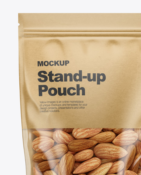 Kraft Stand Up Pouch Mockup In Pouch Mockups On Yellow Images Object Mockups