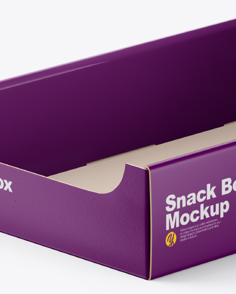 Download Glossy Snack Box Mockup In Box Mockups On Yellow Images Object Mockups PSD Mockup Templates