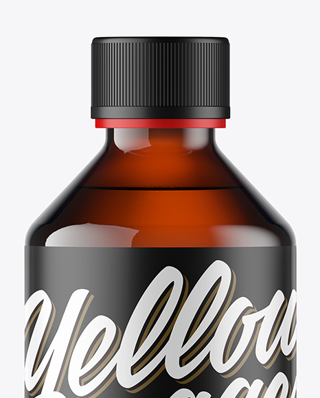 Amber Glass Bottle Mockup