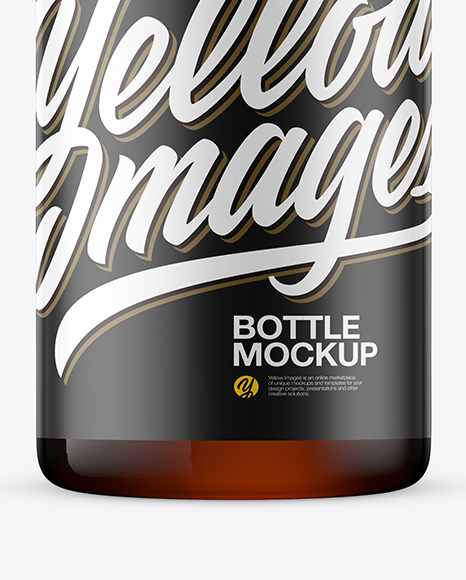 Amber Glass Bottle Mockup