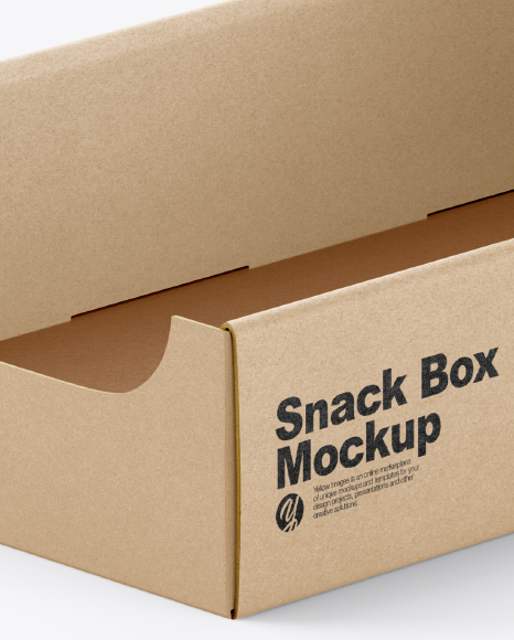 Download Kraft Snack Box Mockup In Box Mockups On Yellow Images Object Mockups PSD Mockup Templates