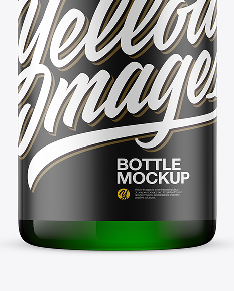 Green Glass Bottle Mockup PSD #4