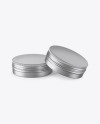 Two Metallic Round Tin Boxes Mockup - Free Download Images High Quality