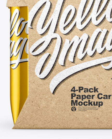 Metallic 4 Pack Paper Carrier Mockup PSD #6