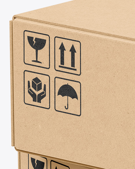 Two Kraft Boxes Mockup PSD #2