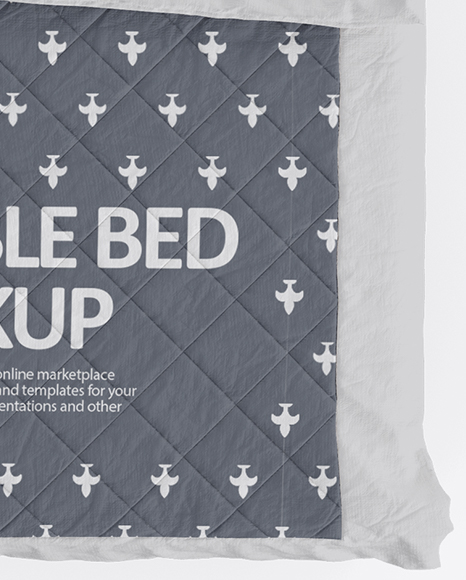 Wooden Double Bed Mockup PSD #6