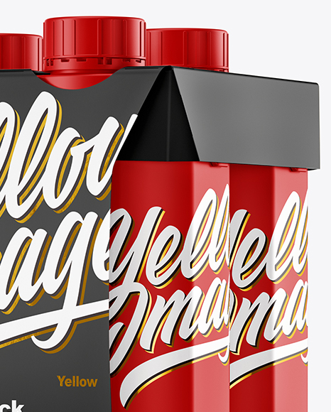 Matte 4 Pack Paper Carrier Mockup PSD #1