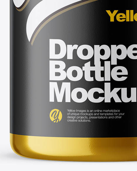 Download 100ml Metallic Dropper Bottle Mockup In Bottle Mockups On Yellow Images Object Mockups PSD Mockup Templates